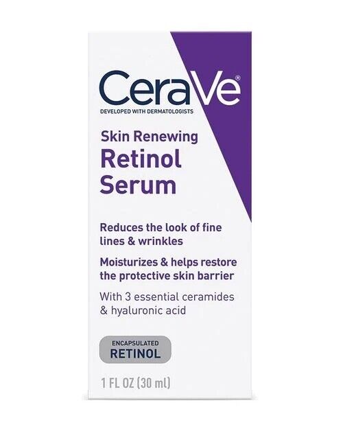Suero de Retinol Antienvejecimiento para Cara Retinol Encapsulado con Acido Hialurónico, Niacinamida y Ceramidas Cerave