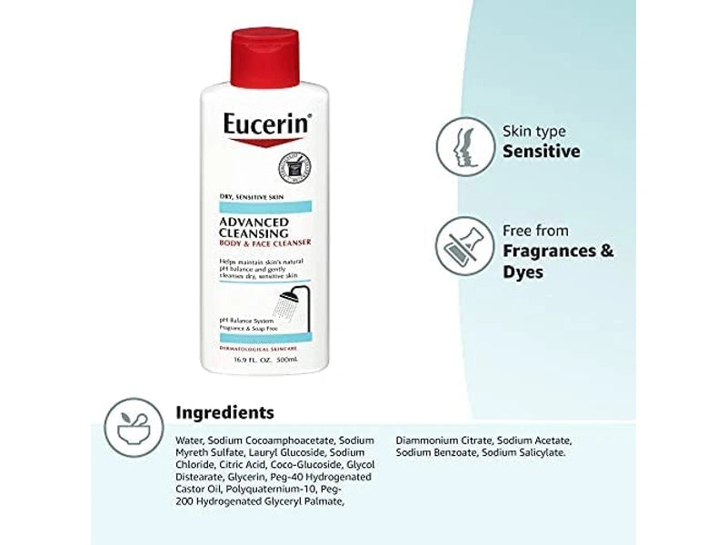 Eucerin Limpiador Facial y Corporal Avanzado 400 gr