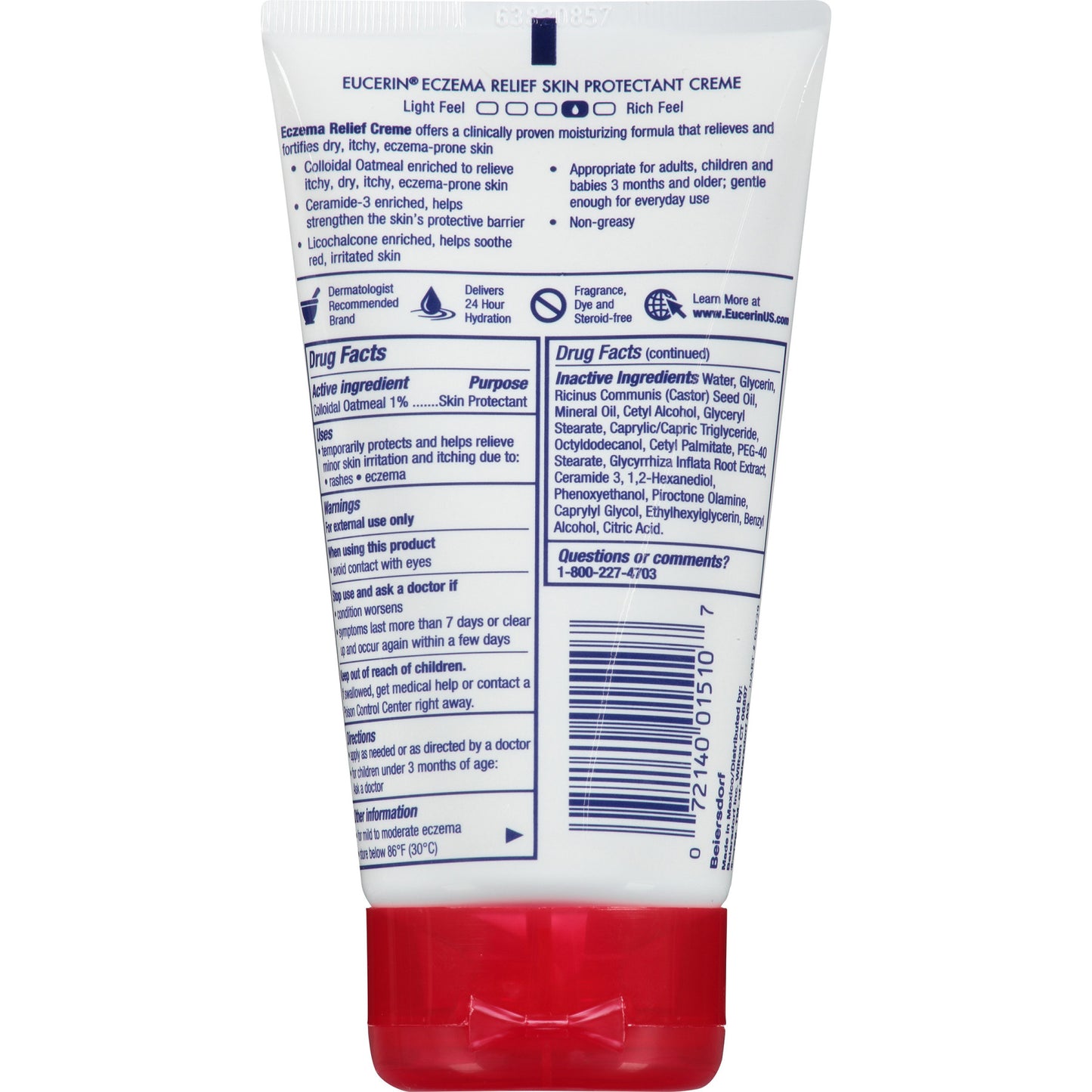 Eucerin Crema Corporal Para Aliviar Eczema Sin Fragancia 150gr