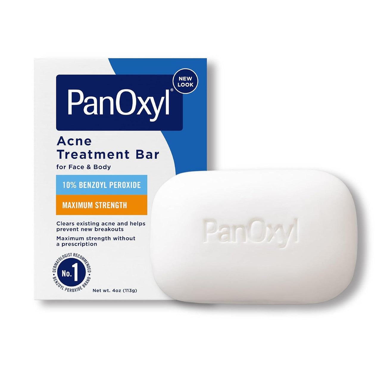 PanOxyl Jabón en Barra para Tratamiento del Acné con Peróxido de Benzoilo al 10%, 120 ml