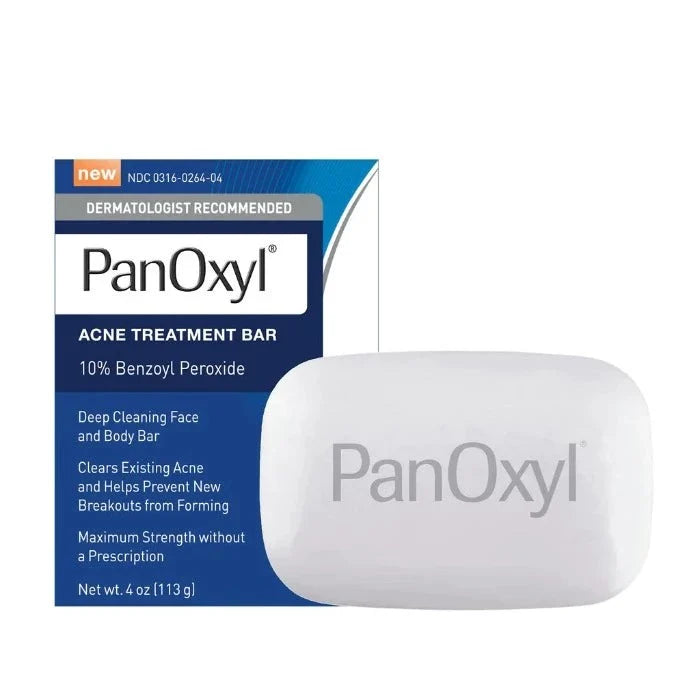 PanOxyl Jabón en Barra para Tratamiento del Acné con Peróxido de Benzoilo al 10%, 120 ml
