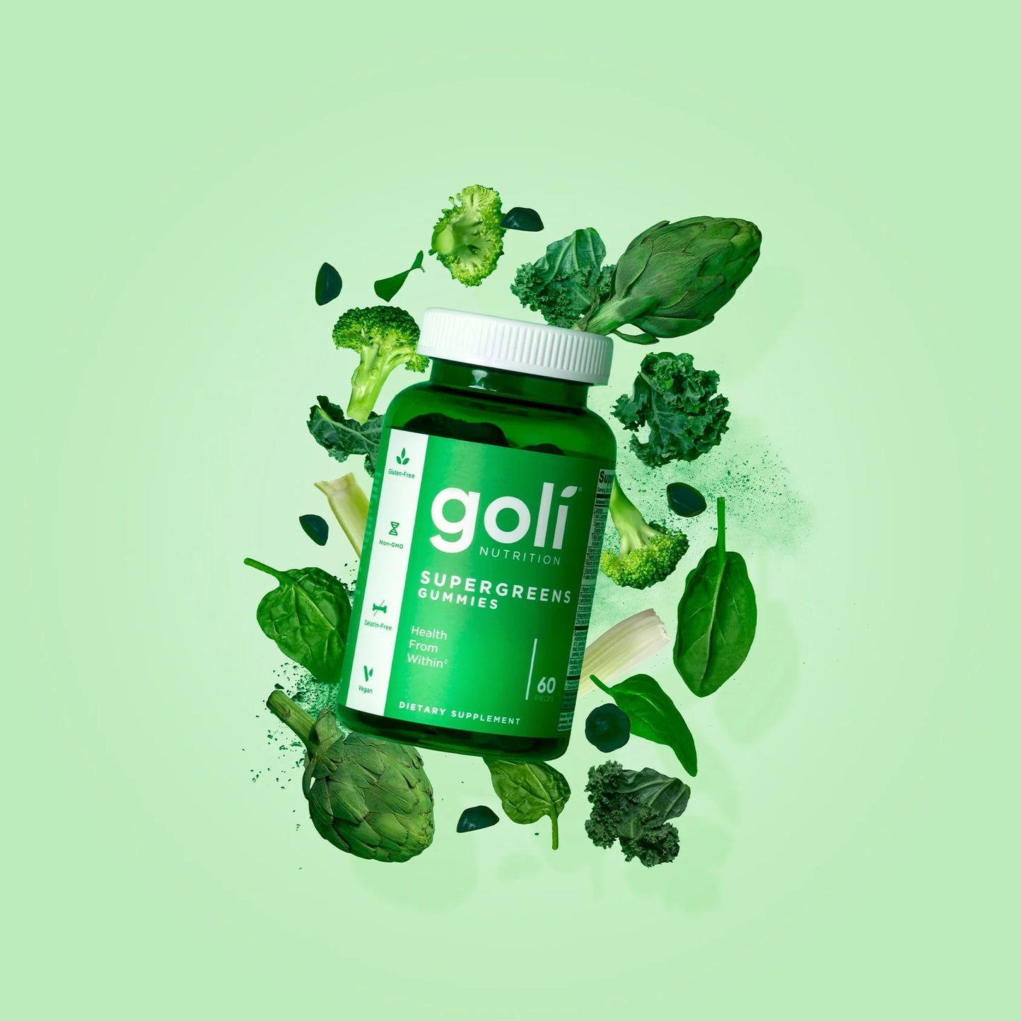 Goli Supergreens Gomitas de Vitaminas 60 Unidades con Vitaminas y Minerales Esenciales