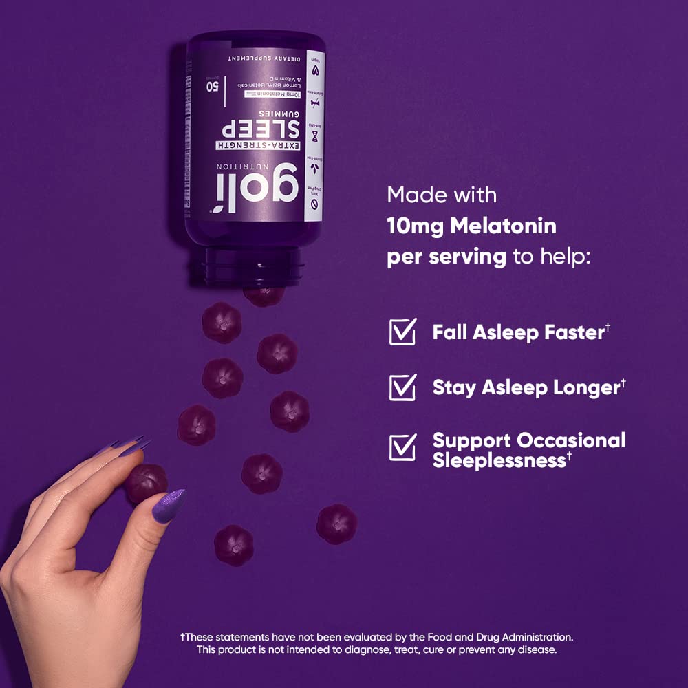 Goli Nutrition Sleep Extra Strength Melatonia 10mg 50 Gomitas