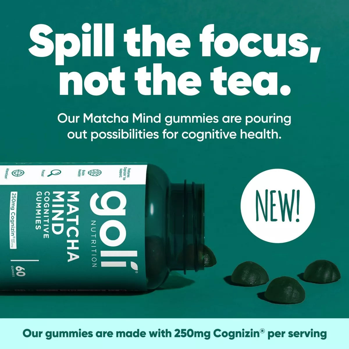 Goli Matcha Mind Gomitas cognitivas 60 Gomitas