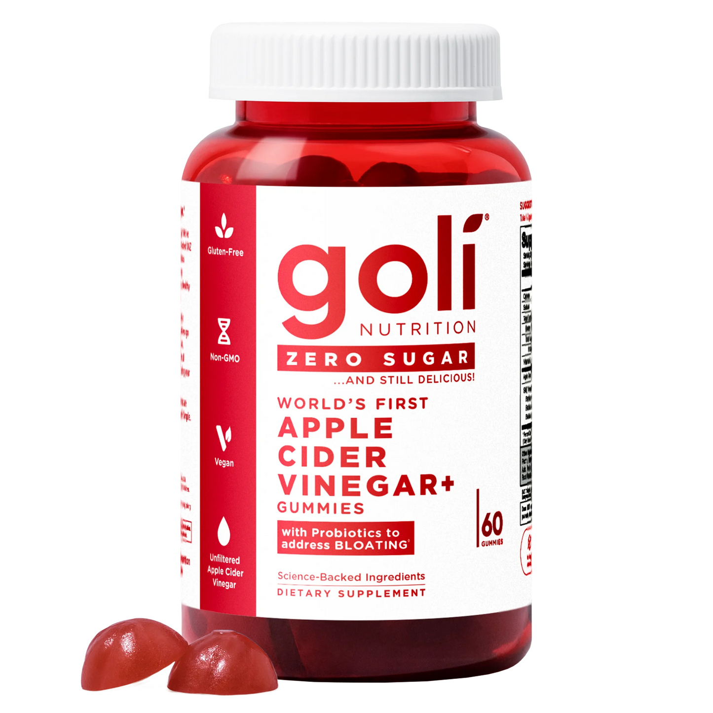 Goli Nutrition Vinagre de Manzana del Mundo Zero Sugar 60 Gummies