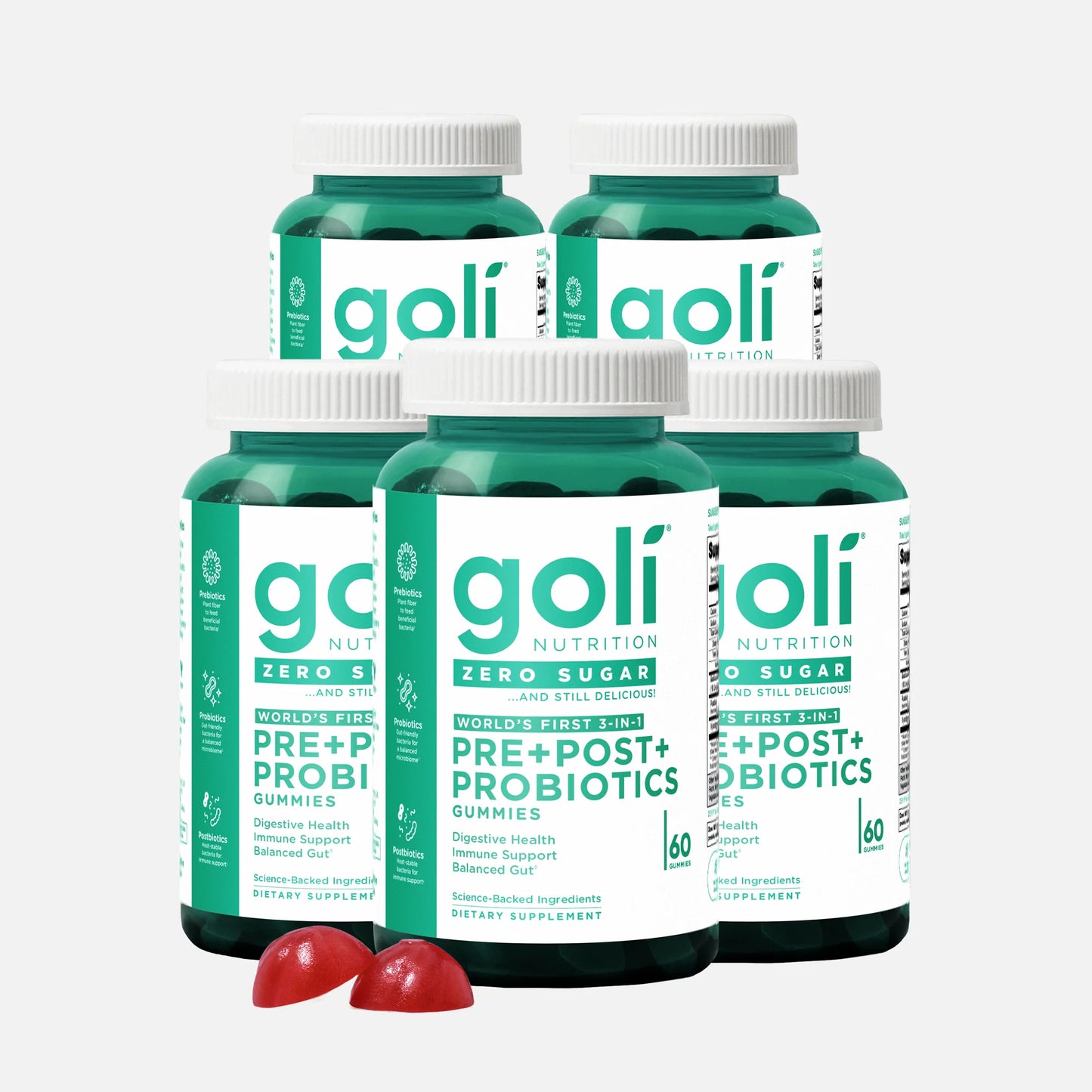 Goli Pre+Post+Probióticos Cero Azucar Suplemento nutricional 60 Gomitas