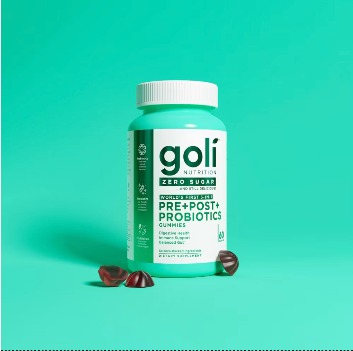 Goli Pre+Post+Probióticos Cero Azucar Suplemento nutricional 60 Gomitas