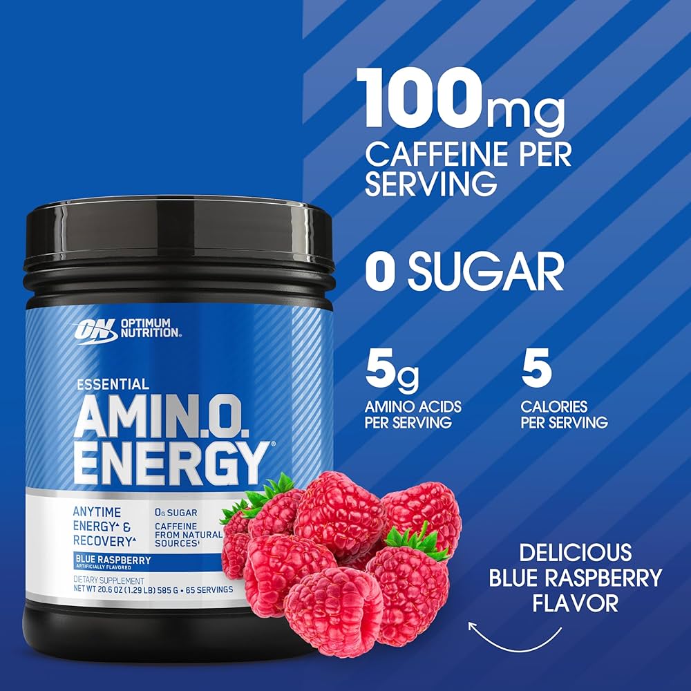 Optimum Nutrition Amino Energy, Blue Raspberry, 65 Servings