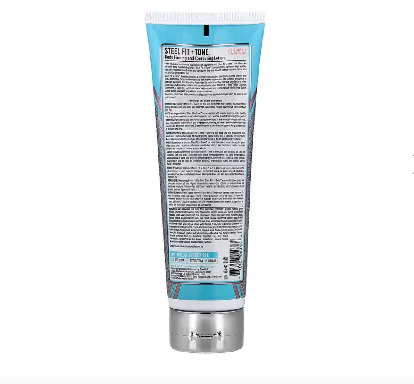 SteelFit, Fit + Tone™, Loción reafirmante y para el contorno del cuerpo, Pomelo rosa, 237 ml