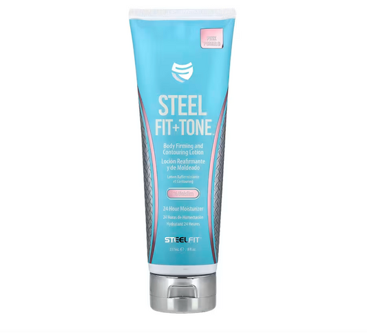 SteelFit, Fit + Tone™, Loción reafirmante y para el contorno del cuerpo, Pomelo rosa, 237 ml