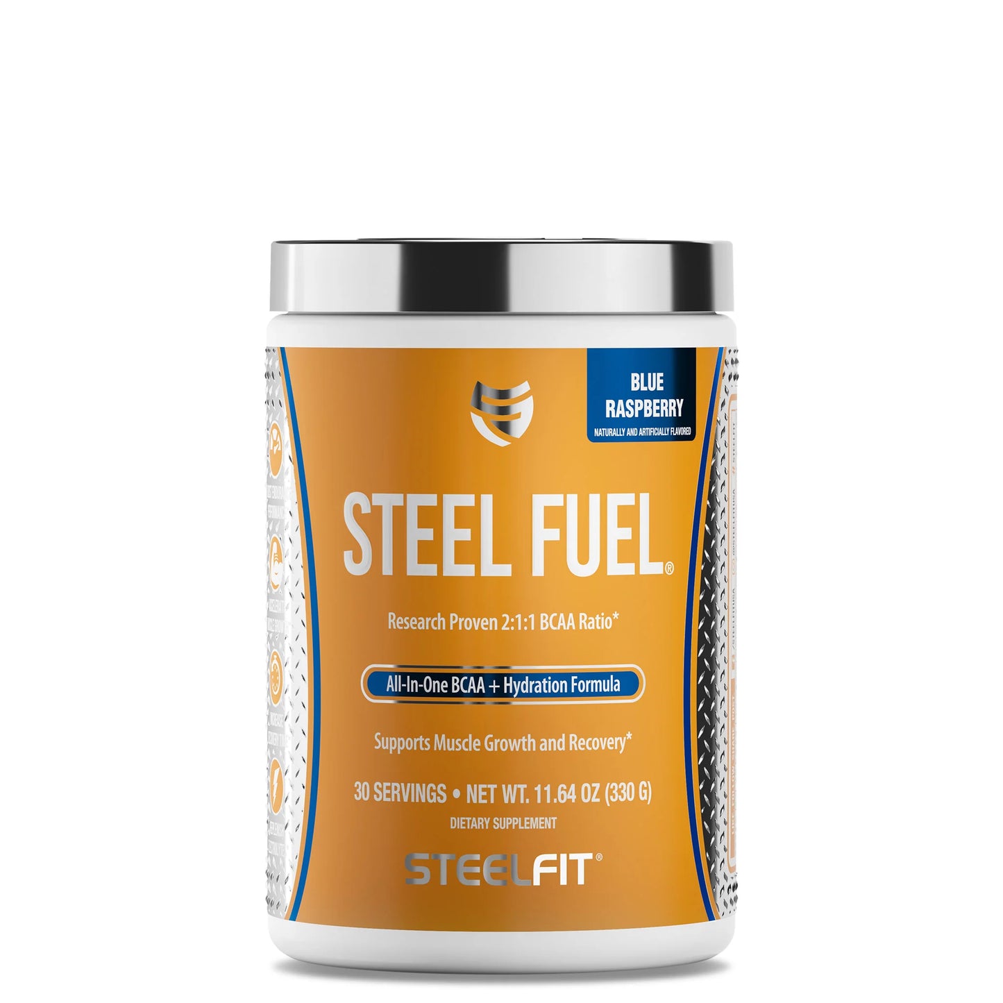 SteelFit Steel Fuel BCAA + polvo de electrolitos Blue Raspberry