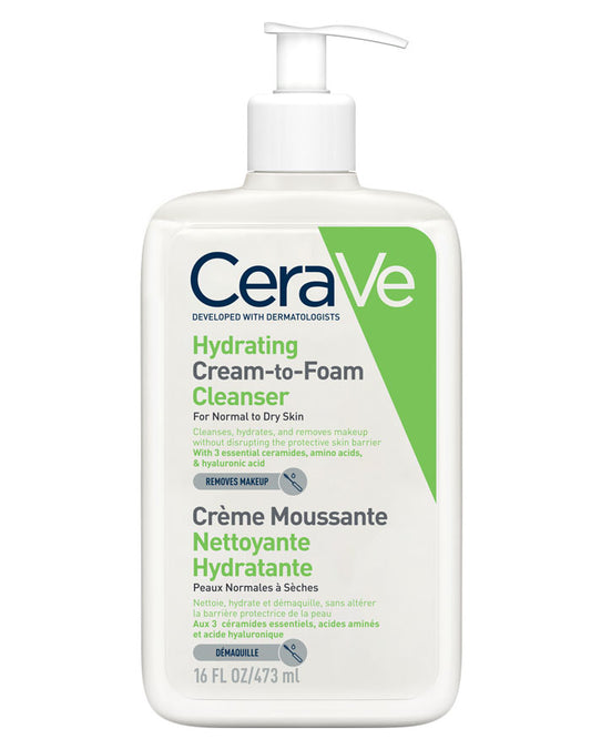 Limpiador Crema-Espuma Hidratante para Piel Normal a Seca 473 ml Cerave