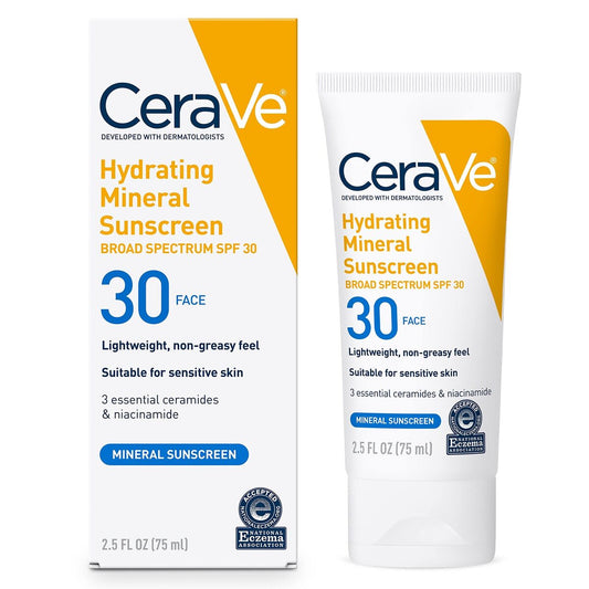 Protector Solar 100% Mineral SPF 30 para Rostro 75 ml Cerave