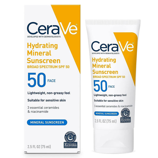 Protector Solar 100% Mineral SPF 50 para Rostro Sensible de 75 ml CeraVe
