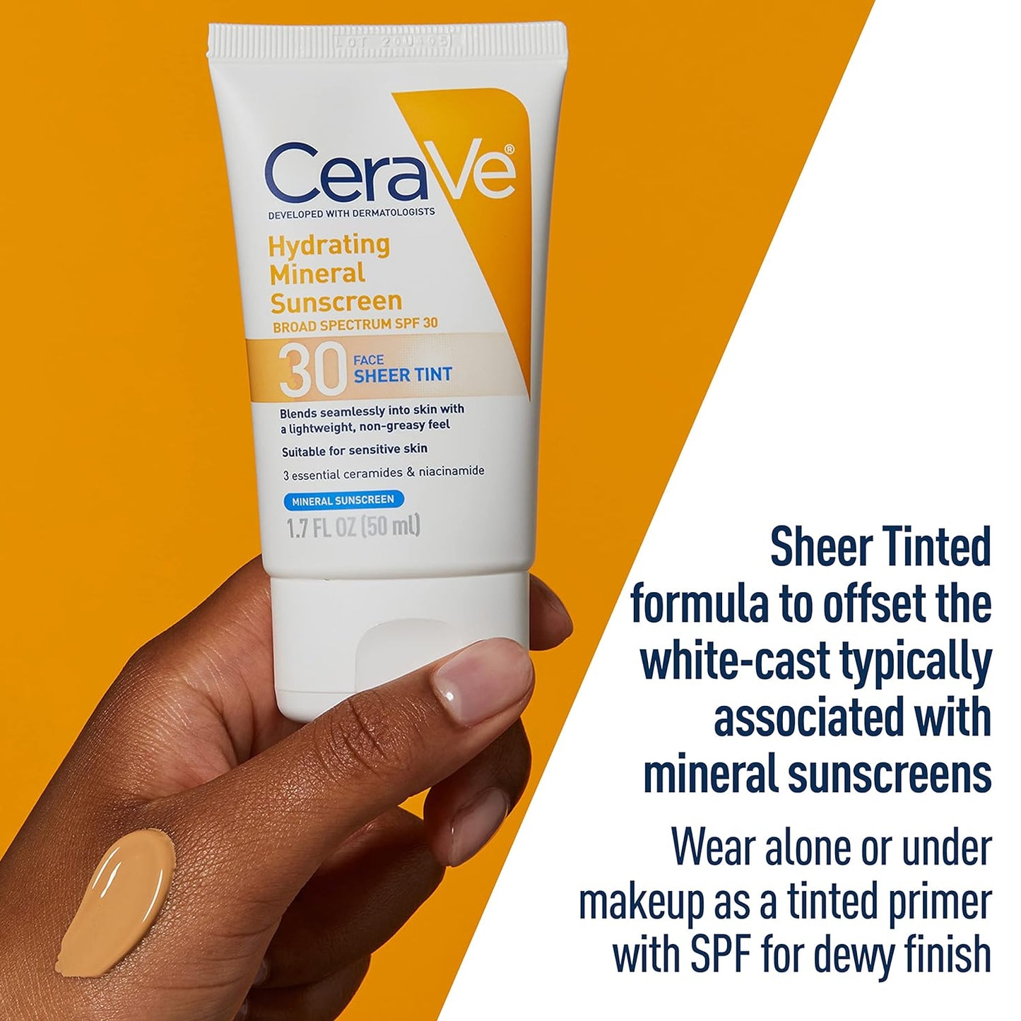 Protector Solar Tintado con SPF 30 CeraVe Mineral Hidratante con Óxido de Zinc y Dióxido de Titanio 1.7oz