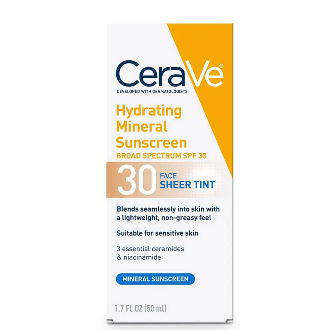 Protector Solar Tintado con SPF 30 CeraVe Mineral Hidratante con Óxido de Zinc y Dióxido de Titanio 1.7oz