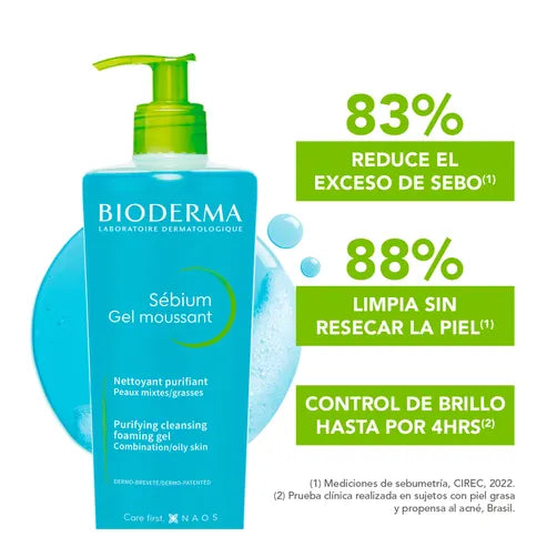 Bioderma Sébium Gel Moussant Dermolimpiador Anti imperfecciones 500 ml