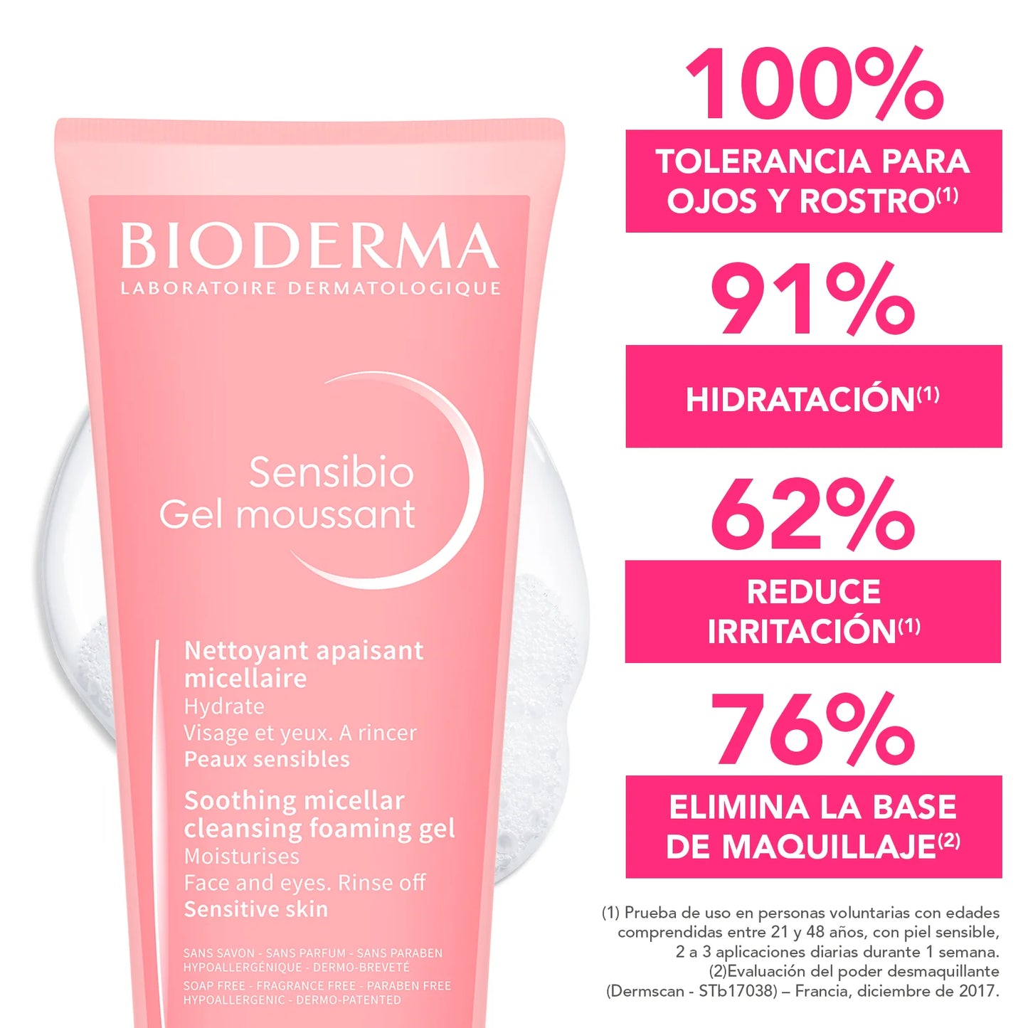Bioderma Sensibio Gel Moussant Gel Limpiador con Poder Hidratante Reforzado 100 ml