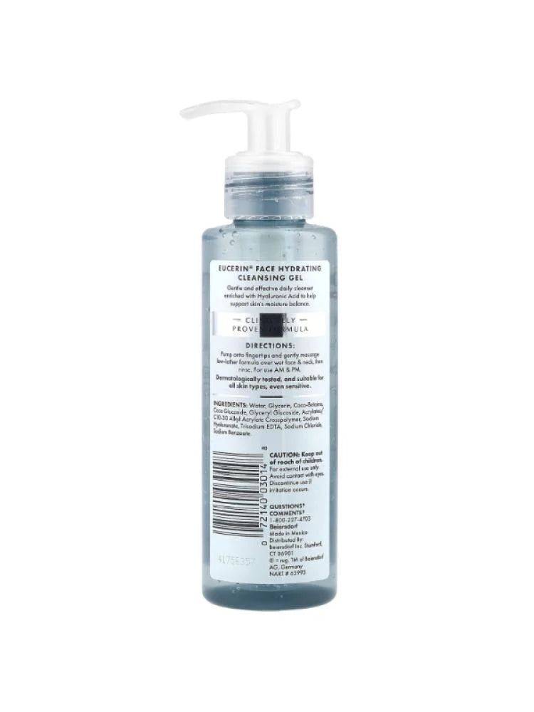 Eucerin Gel Limpiador Facial Suave Hidratante 400 Ml Con Ácido