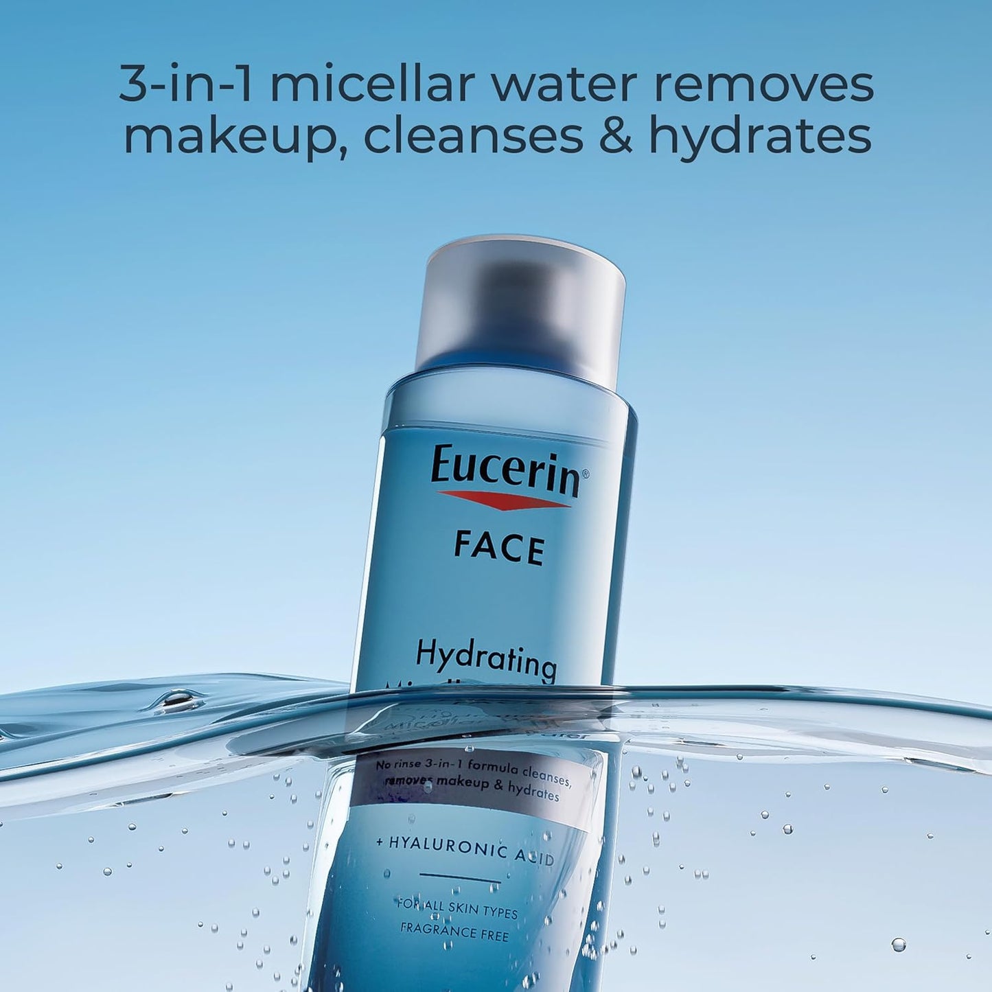 Eucerin DermatoCLEAN [HYALURON] Loción Micelar 3 en 1 13.5oz