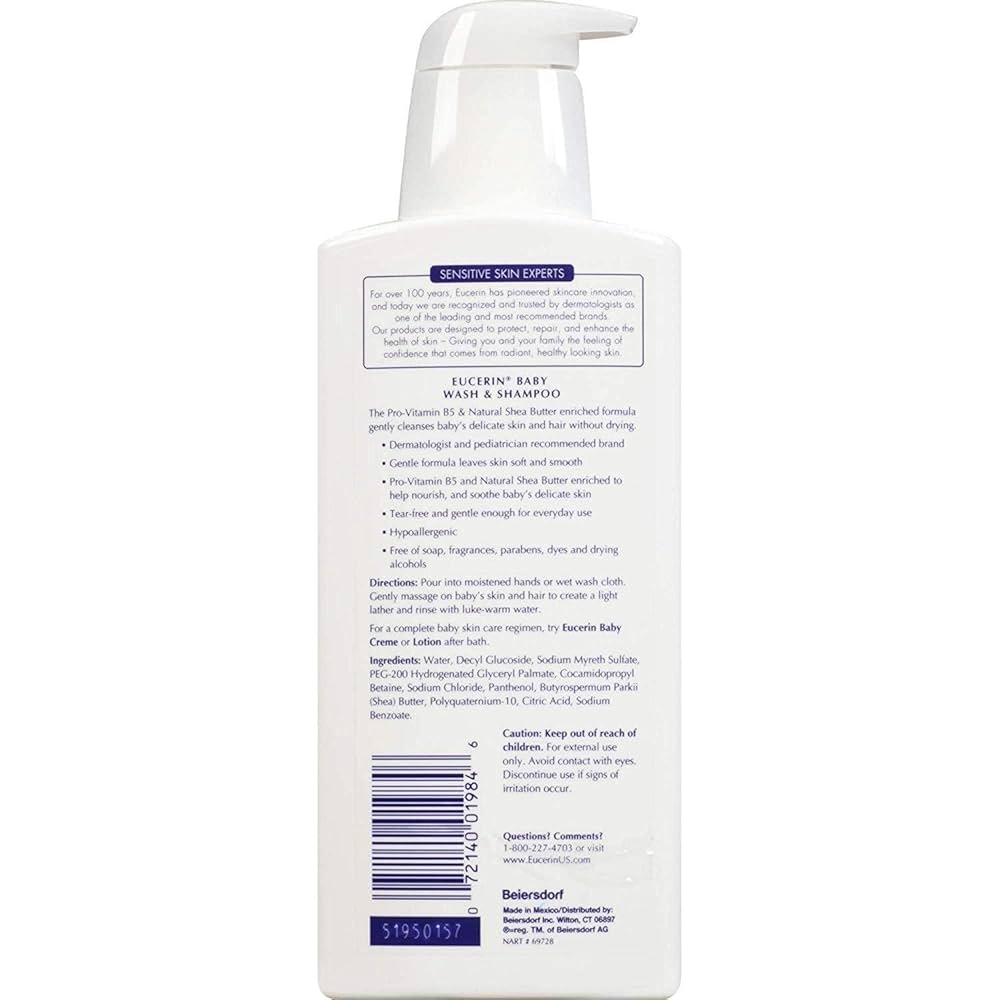 Eucerin Baby Wash & Shampoo Hipoalergenico 400ml