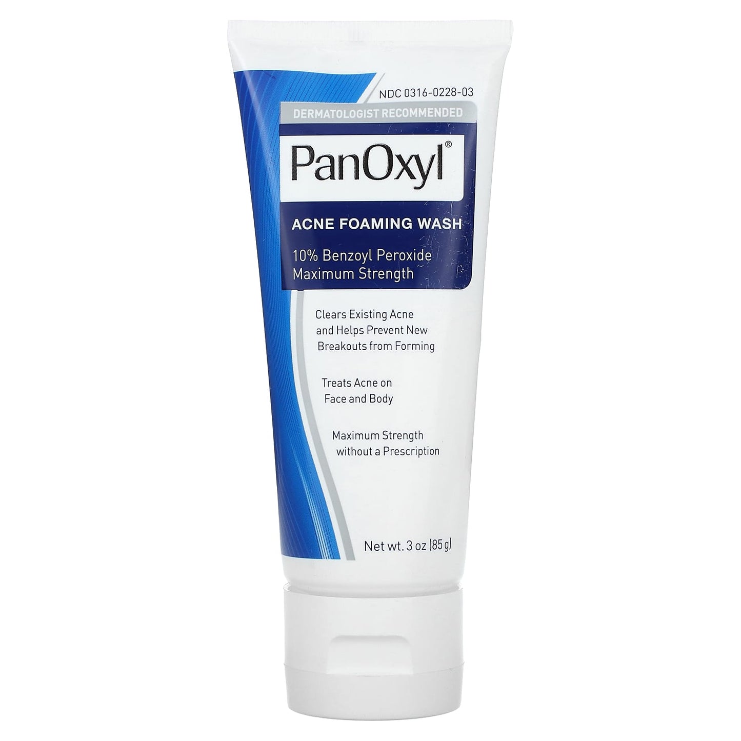 Limpiador facial PanOxyl Acne Foaming con peróxido de benzoilo 10% 85gr