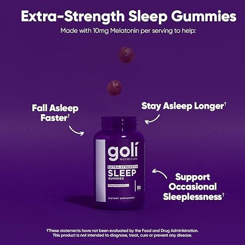 Goli Nutrition Sleep Extra Strength Melatonia 10mg 50 Gomitas