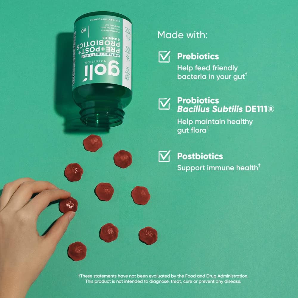 Goli Nutrition Pre-Post-Probiotics 60 Gomitas