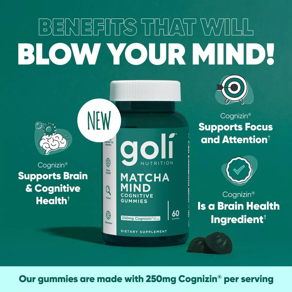Goli Matcha Mind Gomitas cognitivas 60 Gomitas