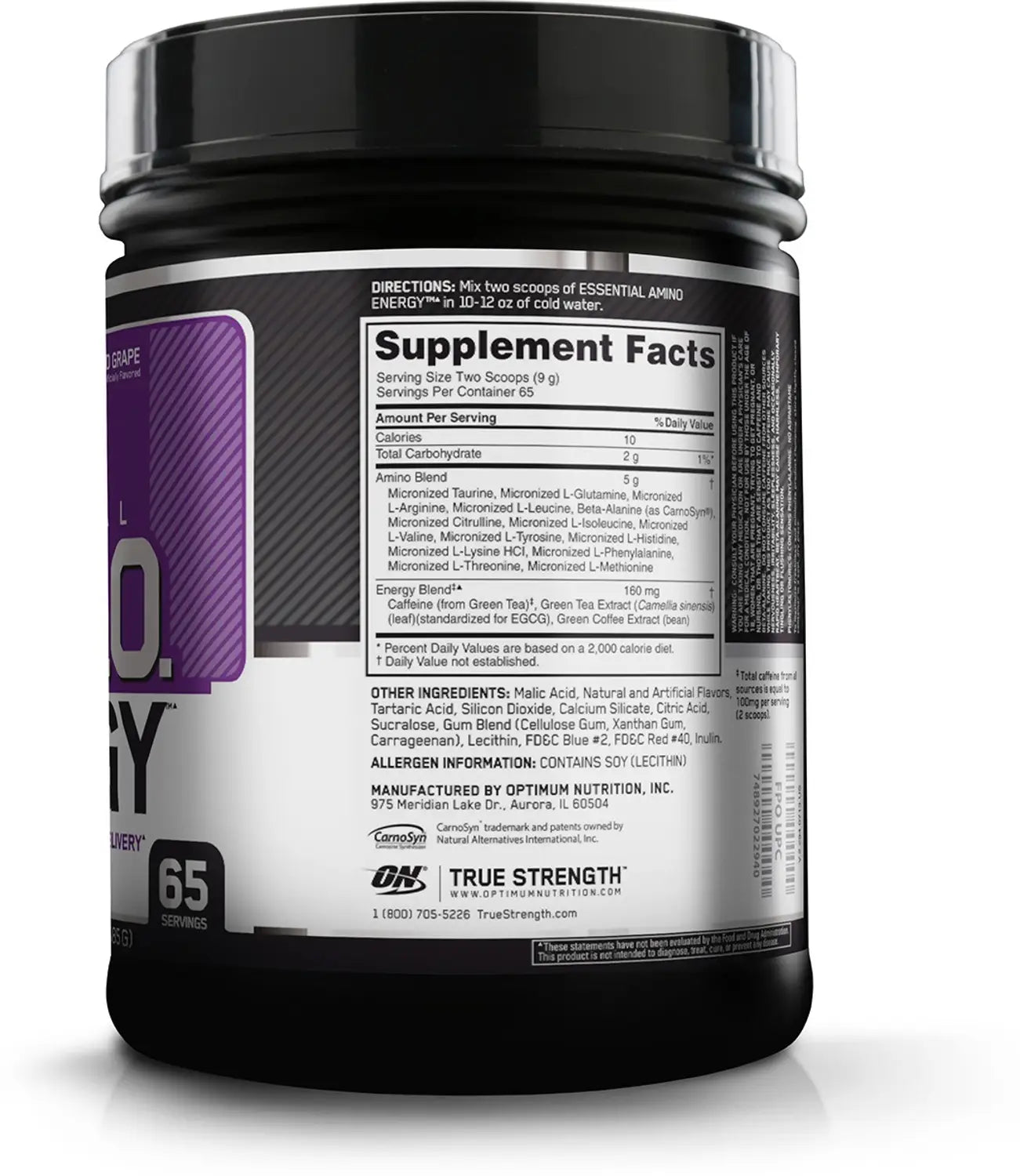 Optimum Nutrition Amino Energy – Preentrenamiento con té verde, BCAA y aminoácidos, 65 porciones