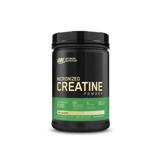 Optimum Nutrition Creatina Monohidratada y Micronizada en Polvo Sin Sabor 600G 120 Servicios.