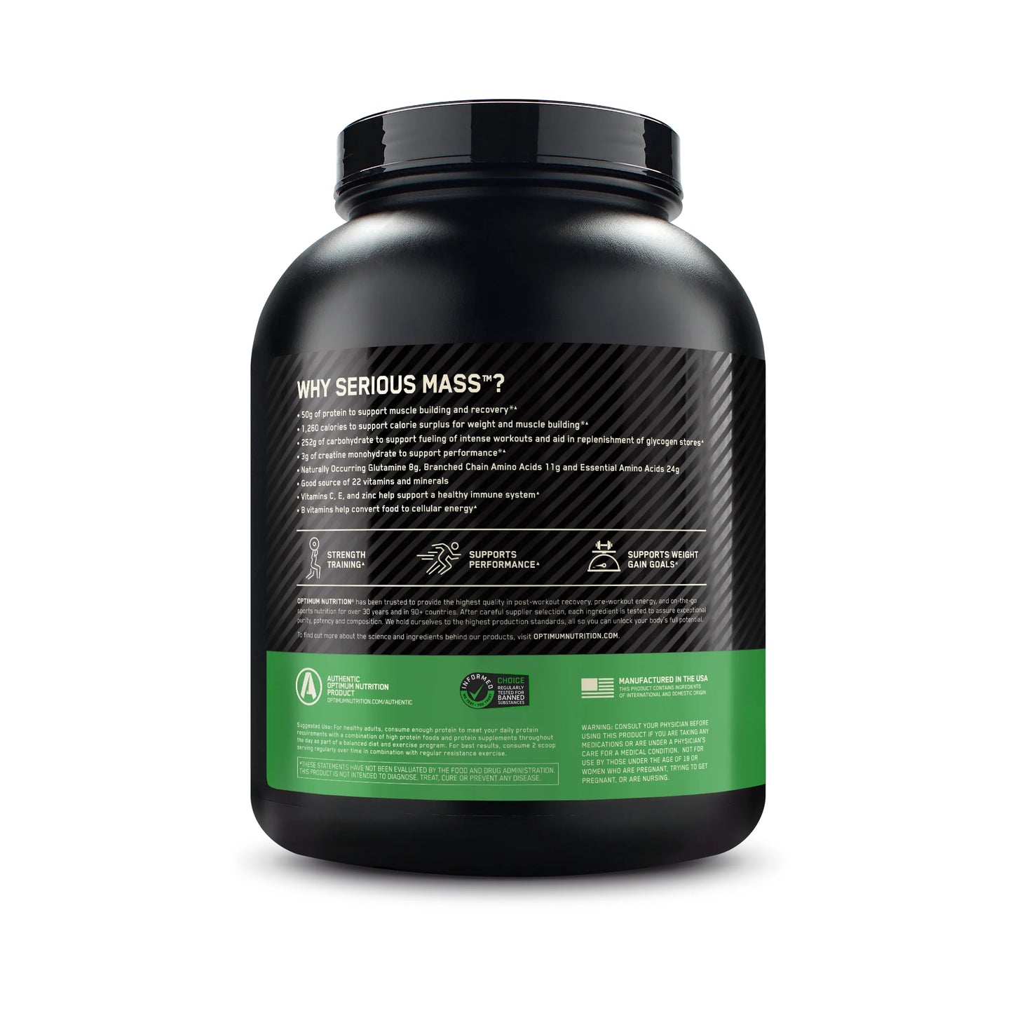 Serious Mass Proteina Optimum Nutrition Chocolate 6 Libras