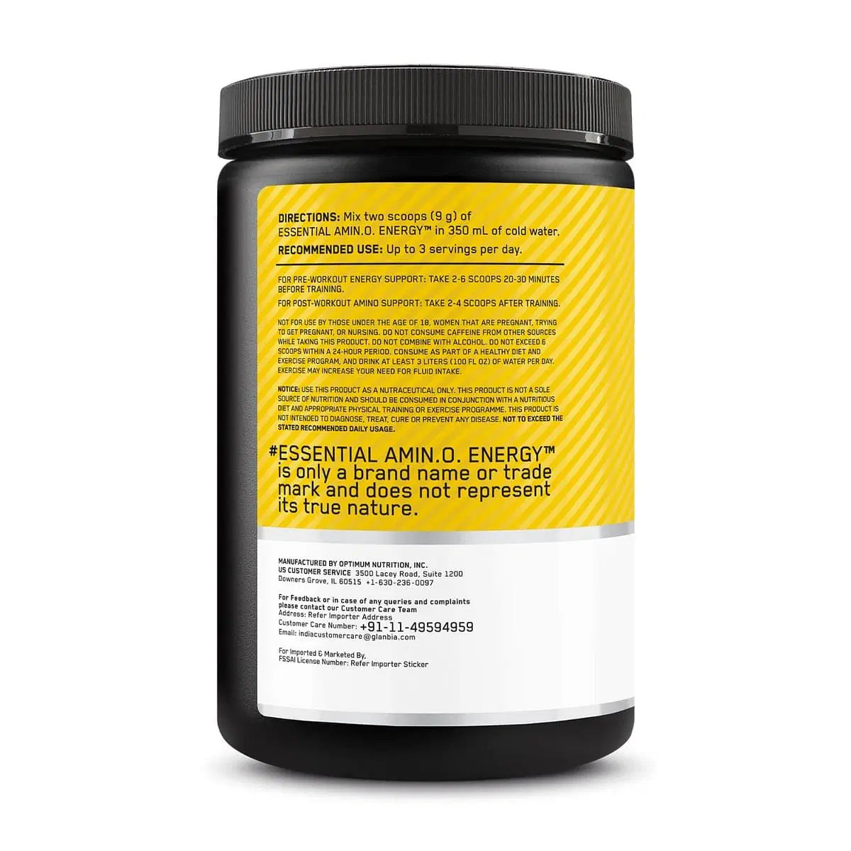 Aminoácidos Optimum Nutrition Amino Energy 65 Porciones 585g Sabor Citrus Spritz
